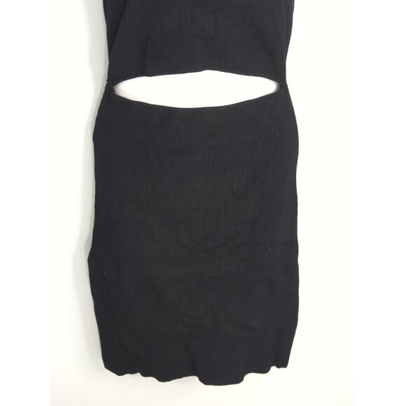 Wilfred Free Black Lenzing Ecovero Ribbed Cut Out Knit Mini Dress Womens Small - Picture 5 of 13